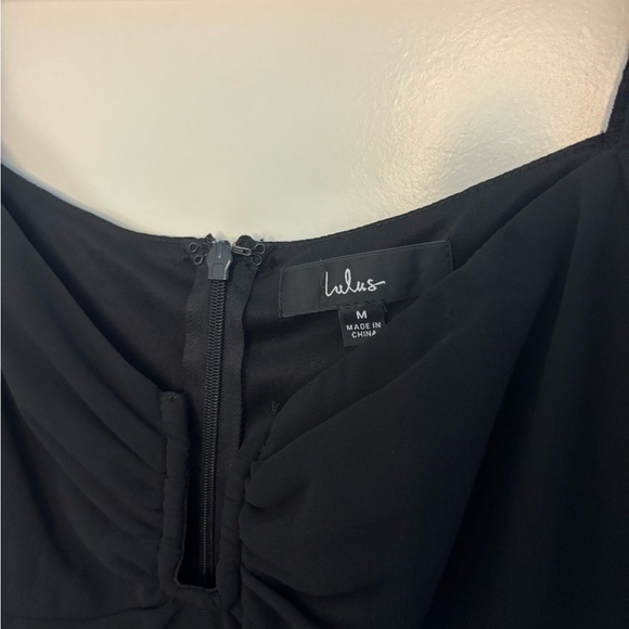 Lulus Black Mesh Long Sleeve Mini Dress - Picture 3 of 4